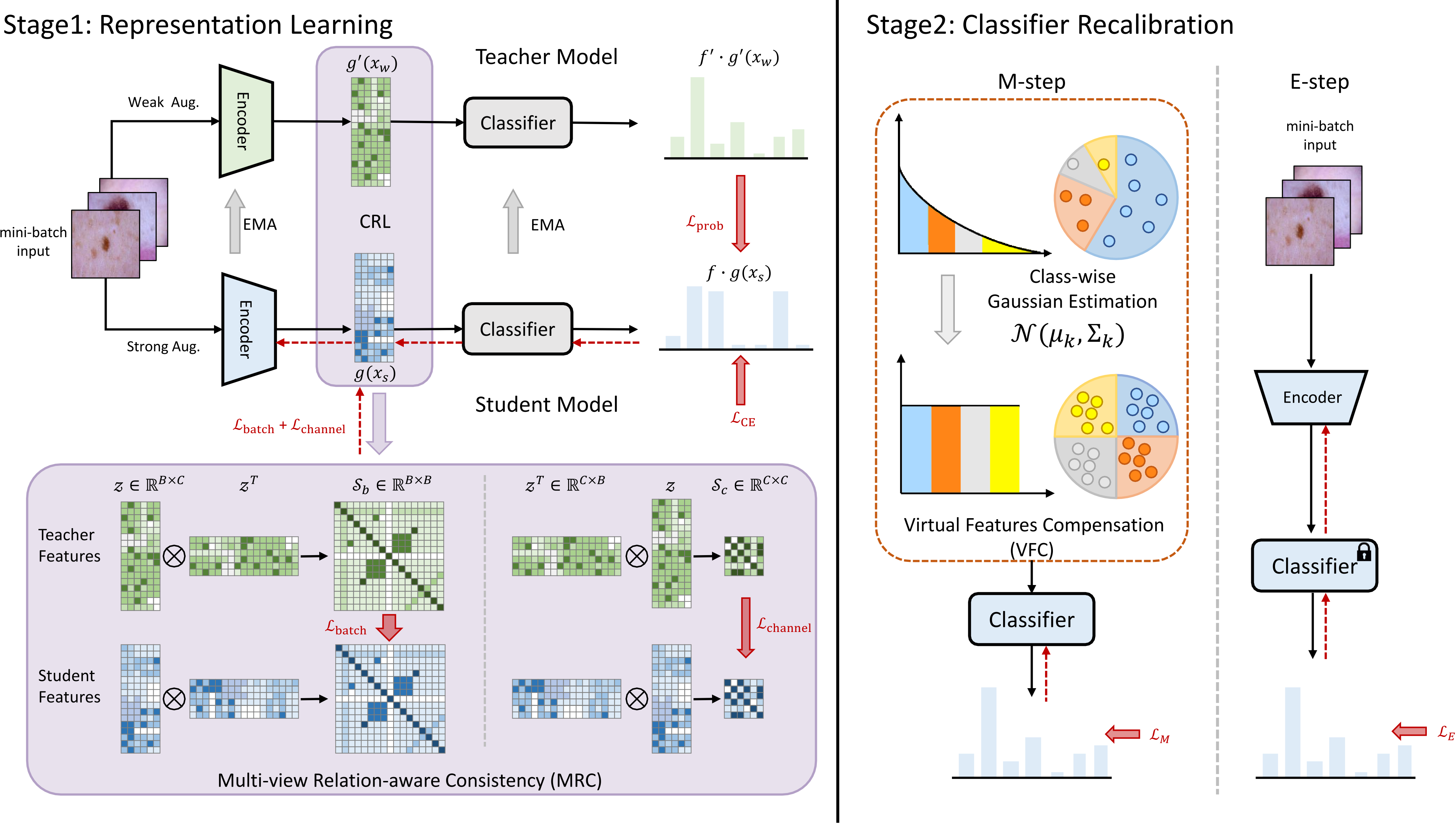 Combat Long-tails in Medical Classification with Relation-aware Consistency and Virtual Features Compensation